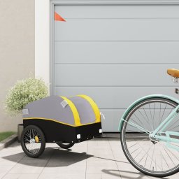 Remorca pentru biciclete, negru si galben, 30 kg, fier GartenMobel Dekor