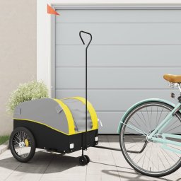 Remorca pentru biciclete, negru si galben, 45 kg, fier GartenMobel Dekor
