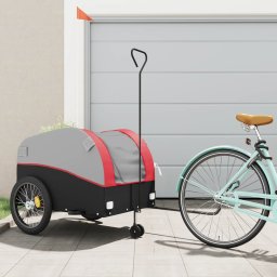 Remorca pentru biciclete, negru si rosu, 45 kg, fier GartenMobel Dekor