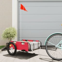 Remorca de bicicleta, rosu, textil oxford si fier GartenMobel Dekor