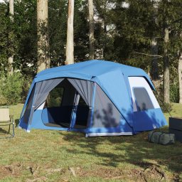 Cort de camping, 10 persoane, albastru, 443x437x229 cm GartenMobel Dekor