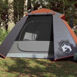 Cort de camping 2 pers., gri/oranj, impermeabil, setare rapida GartenMobel Dekor