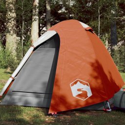 Cort de camping 2 pers., gri/oranj, impermeabil, setare rapida GartenMobel Dekor