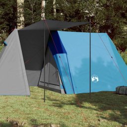Cort de camping 3 persoane albastru, 465x220x170 cm, tafta 185T GartenMobel Dekor