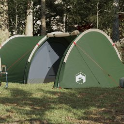 Cort camping, 4 persoane, verde, tesatura opaca, impermeabil GartenMobel Dekor