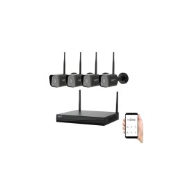 Sistem inteligent de supraveghere cu 4 camere (senzor 2K+, 12V, IP65, Wi‑Fi, compatibil Tuya)