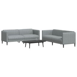 Set de canapele, 2 piese, gri deschis, material textil GartenMobel Dekor