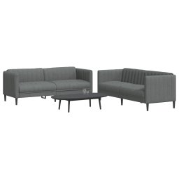 Set de canapele, 2 piese, gri închis, material textil GartenMobel Dekor