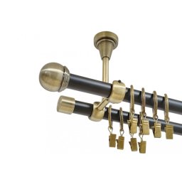 Galerie dubla todi max prindere tavan 19 mm negru aur antic