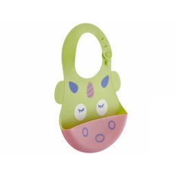 Baveta BabyJem din silicon Soft Baby Bib (Culoare: Bleu)
