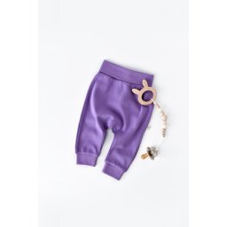 Pantaloni Bebe Unisex din bumbac organic Mov BabyCosy (Marime: 3-6 Luni)