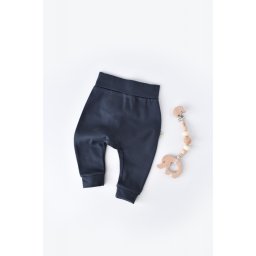Pantaloni Bebe Unisex din bumbac organic Bleumarin BabyCosy (Marime: 3-6 Luni)
