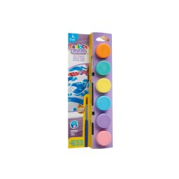 Acuarele tempera Carioca Pastel 6 culori x 25 ml + pensulă, la blister