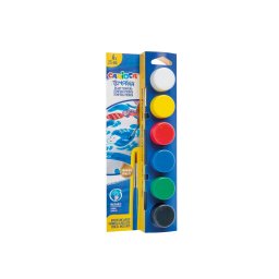 Acuarele tempera Carioca 6 culori x 25 ml + pensulă, la blister