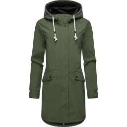 Ragwear Palton funcțională 'Tinsley' verde închis / alb