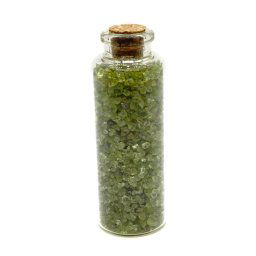 Sticla cu cristale naturale de peridot, medie - 8cm