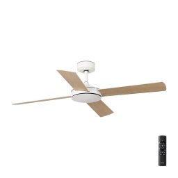 Ventilator de tavan FARO 33350DC MALLORCA L alb/maro d. 132 cm + telecomandă