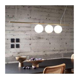 Lustră LED pe cablu Ideal Lux PERLINE 3xG9/3W/230V auriu