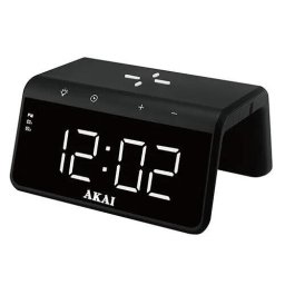 Ceas cu alarma si incarcare AKAI ACRB-2000, putere incarcare 10W wireless, Negru