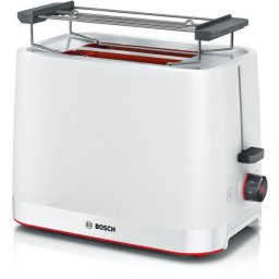 Prajitor de paine compact Bosch TAT3M121, setari pt decongelare si incalzire, suport pt incalzire chifle; high lift; oprire automata; rumenire uniforma; fara BPA pt elemente plastic; Alb