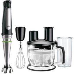 Mixer vertical Braun MQ7075X, 1000 W, pahar gradat 0.6 l, procesor alimente 1.5 l, tel, viteza variabila, negru