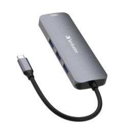Hub multiport Verbatim USB-C PD, 8 port, Silver2xHDMI,3xUSB 3.2,1xSD&1xmicroSD card slot,1x USB-C