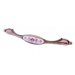 Manere pentru mobilier model FERRAY, 128 mm (Finisaj: Inox/model floral)