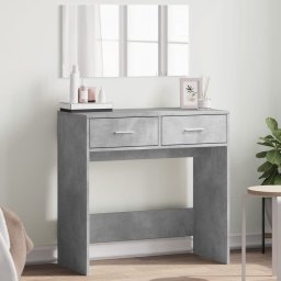 Masa de toaleta cu oglinda, gri beton, 80x39x80 cm GartenMobel Dekor