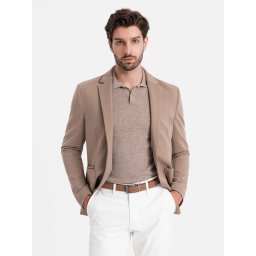 Ombre Men's jacket with patch pockets - dark beige