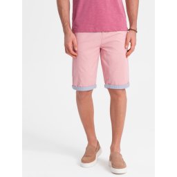 Ombre Men's chinos shorts with contrasting turn-up