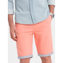 Ombre Men's chinos shorts with contrasting turn-up