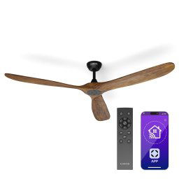 Klarstein Ventilator de tavan Bahama Breeze Smart, palete rotor din lemn masiv, telecomandă + control prin aplicație (VTS14-BahBr-CF-178Wa)