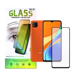 Spacer grosime acoperire totala strat special anti ulei si anti amprenta 9D duritate "SPPG XI RM 9C TG - Folie protecție ecran din Sticlă securizată - compatibil cu Xiaomi Redmi 9C - Anti-amprentă/oleofob