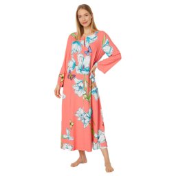 Natori Wild Poppy Caftan Bright Coral