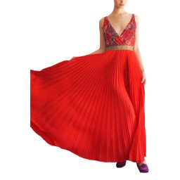 MADAME SHOU SHOU Rochie Cardinal red floral