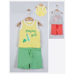 Compleu 2 piese Playing golf pentru baietei, Tongs baby (Culoare: Gri, Marime: 18-24 Luni)