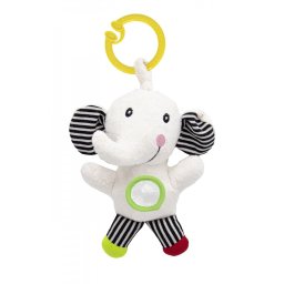 Jucarie cu vibratii pentru bebelusi BabyJem, Elefantel din plus, 6 luni+ (Culoare: Rosu/Verde)