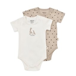 Set 2 body-uri bebe unisex Girafa, BabyCosy, 100% bumbac organic (Marime: 18-24 Luni)