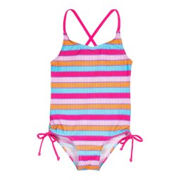 PLAYSHOES Costum de baie întreg albastru deschis / portocaliu / fucsia / roz