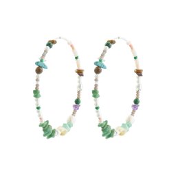 Pilgrim Cercei 'Force' verde jad / roz pudră / argintiu / alb perlat