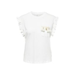 ONLY Top Onlfilippa Life S/S Detail Pocket Topjrs 15289732 11-0601 TCX bright white