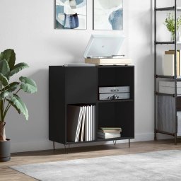 Dulap pentru discuri negru 84,5x38x89 cm lemn compozit GartenMobel Dekor