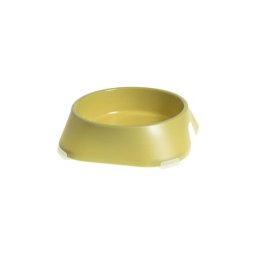 Castron, bol, pentru caine, pisica, suporti antiderapanti, PET reciclat, galben, marime S, 200 ml, 13x13x3.6 cm GartenVIP DiyLine