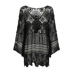 ONLY Rochie Onlflorence Crochet Kaftan Dress 15297088 C-N10 black