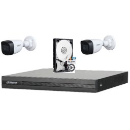 Sistem de supraveghere Dahua DH-2CEXT30M-5MP_HDD HDCVI cu HDD si 2 camere de exterior/interior de 5MP