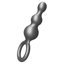 ToyJoy Buttocks The Stuffer 3-Balls Metallic Silicone Plug Grey