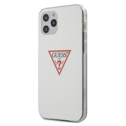 Husa Husa de protectie Guess din Plastic - TPU pentru Apple Iphone 12/12 Pro - Triangle, Alb