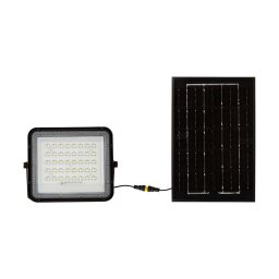 Proiector Solar 6W, Lumina Rece 6400K, Baterie Detașabilă, 3m de Cablu, Negru