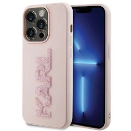 Husa Karl Lagerfeld 3D Rubber Glitter Logo case for iPhone 15 Pro - pink