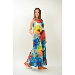 ROCHIE LUNGA FARA MANECI SPLENDIDOZZO - O PAUZA DE CULOARE SI CONFORT CU BUZUNARE PRACTICE TALIE UNICA Multicolora